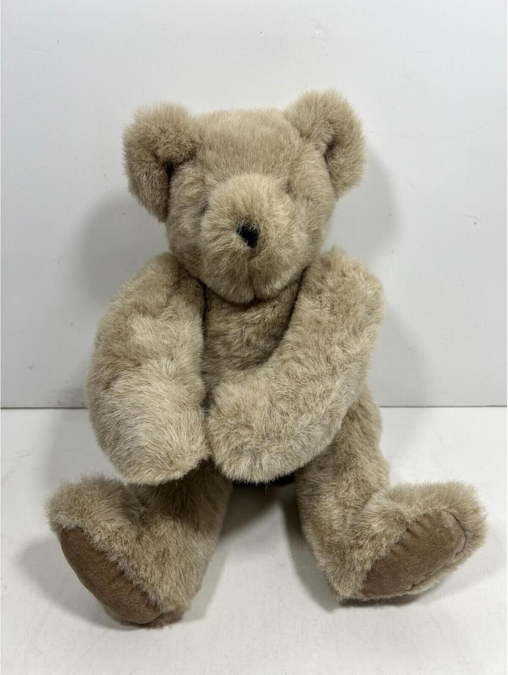Vermont Teddy Bear Classic USA 1995 Vtg Honey Tan Brown Eyes Jointed  15” Plush